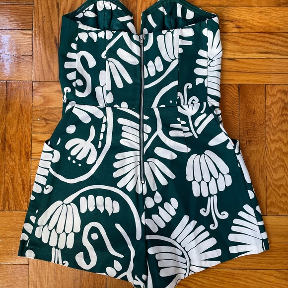 H&M Conscious Green Leaf Strapless Romper Size 6 - Picture 3 of 6